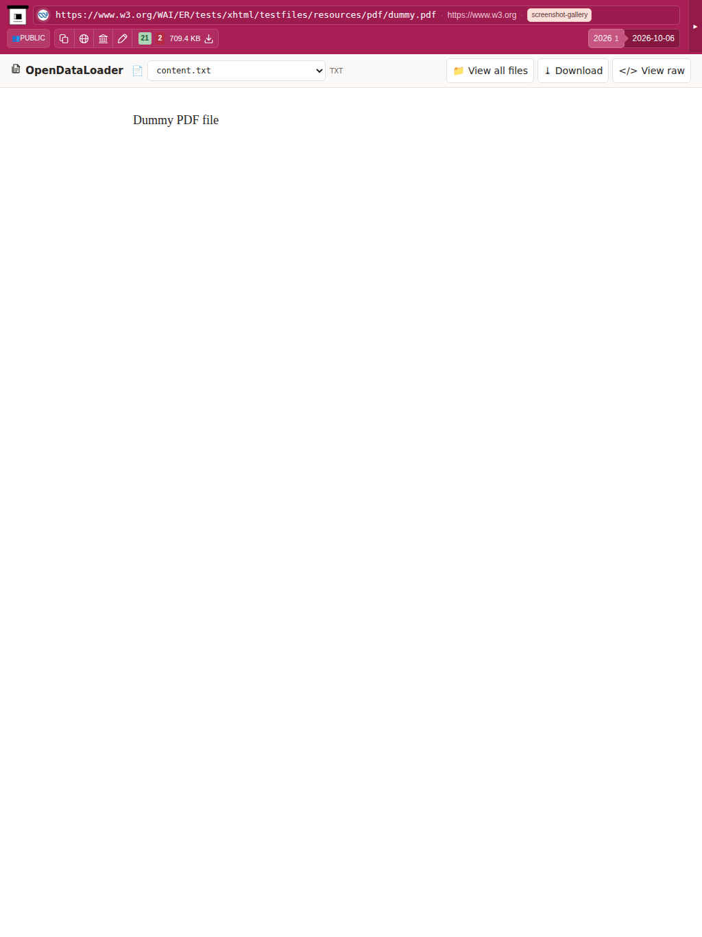 Snapshot View (opendataloader) — tablet