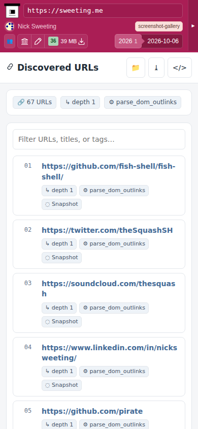 Snapshot View (parse_dom_outlinks) — mobile
