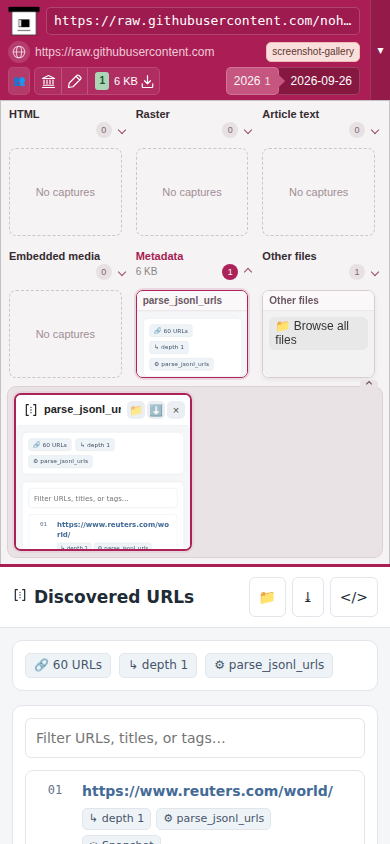 Snapshot View (parse_jsonl_urls) — mobile