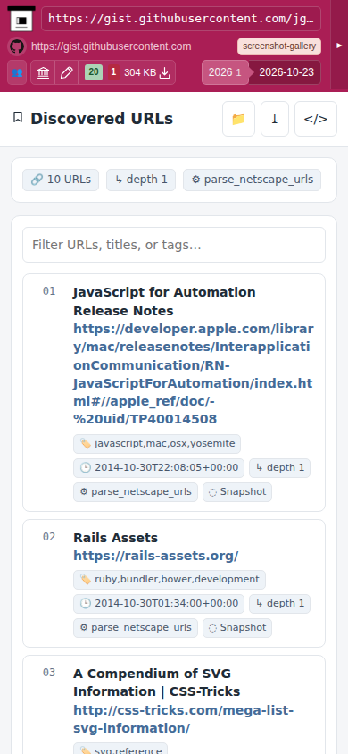 Snapshot View (parse_netscape_urls) — mobile