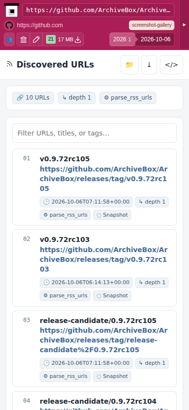 Snapshot View (parse_rss_urls) — mobile