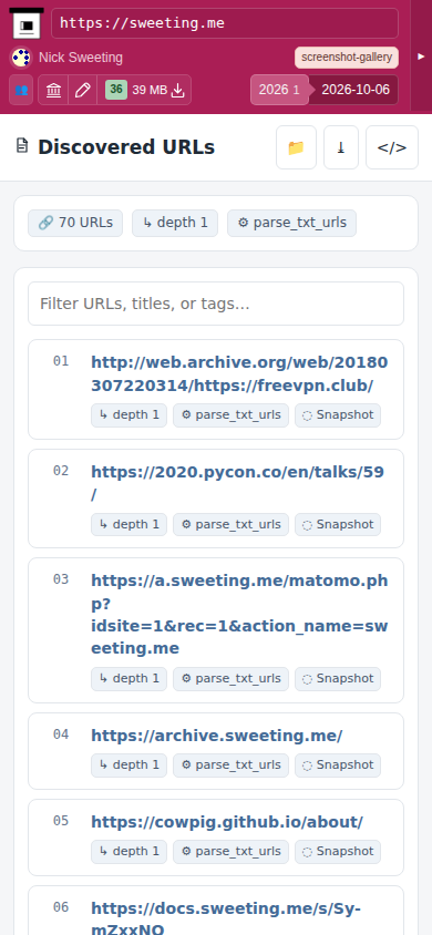 Snapshot View (parse_txt_urls) — mobile
