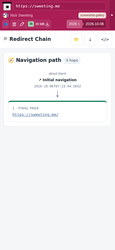 Snapshot View (redirects) — mobile