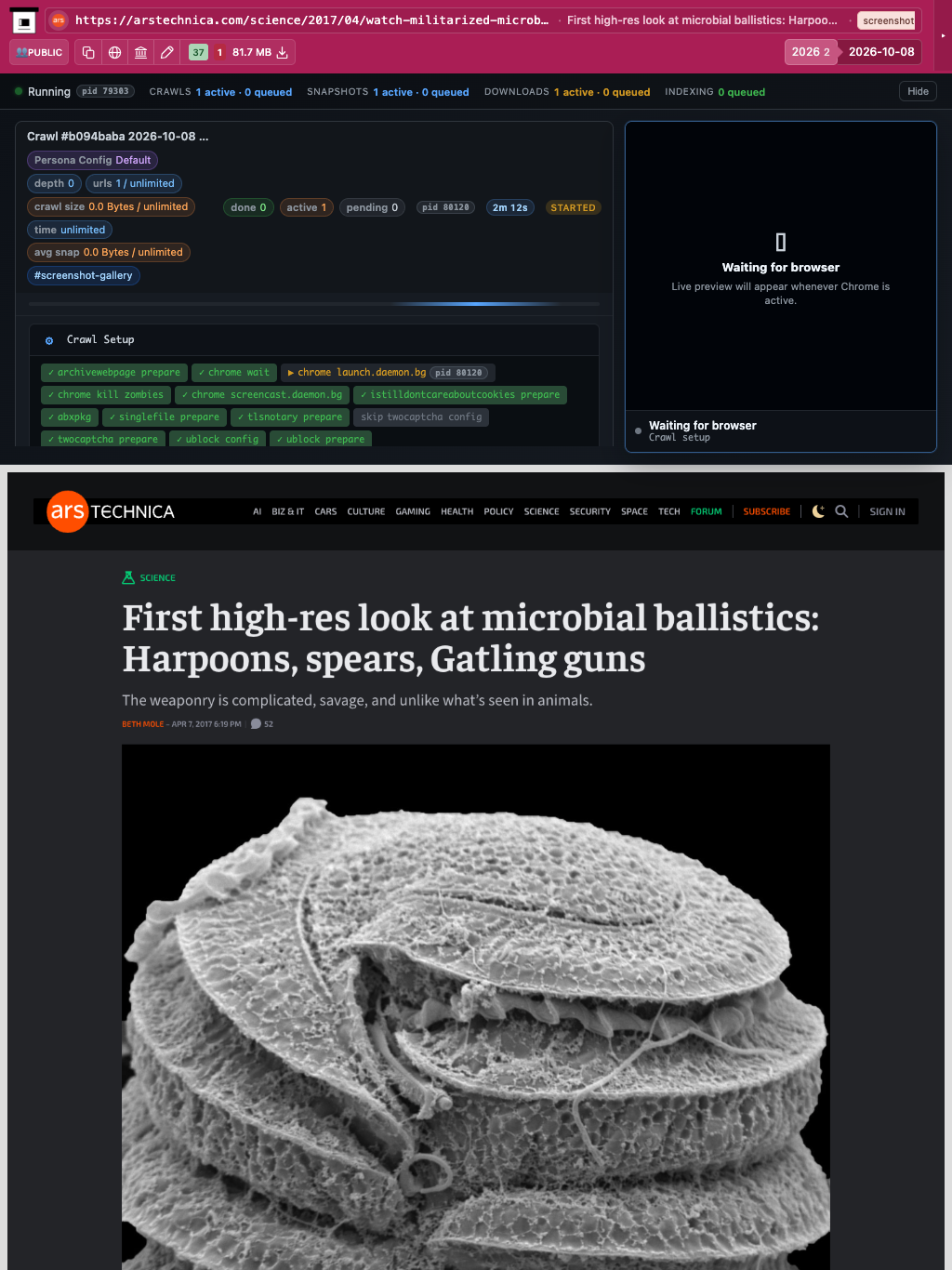 Snapshot View (screenshot) — tablet