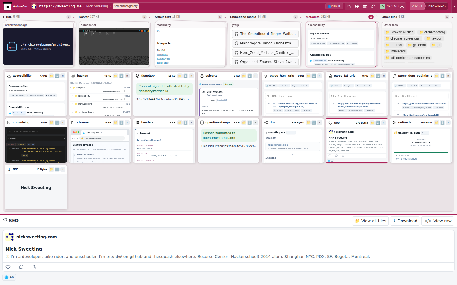 Snapshot View (seo) — desktop