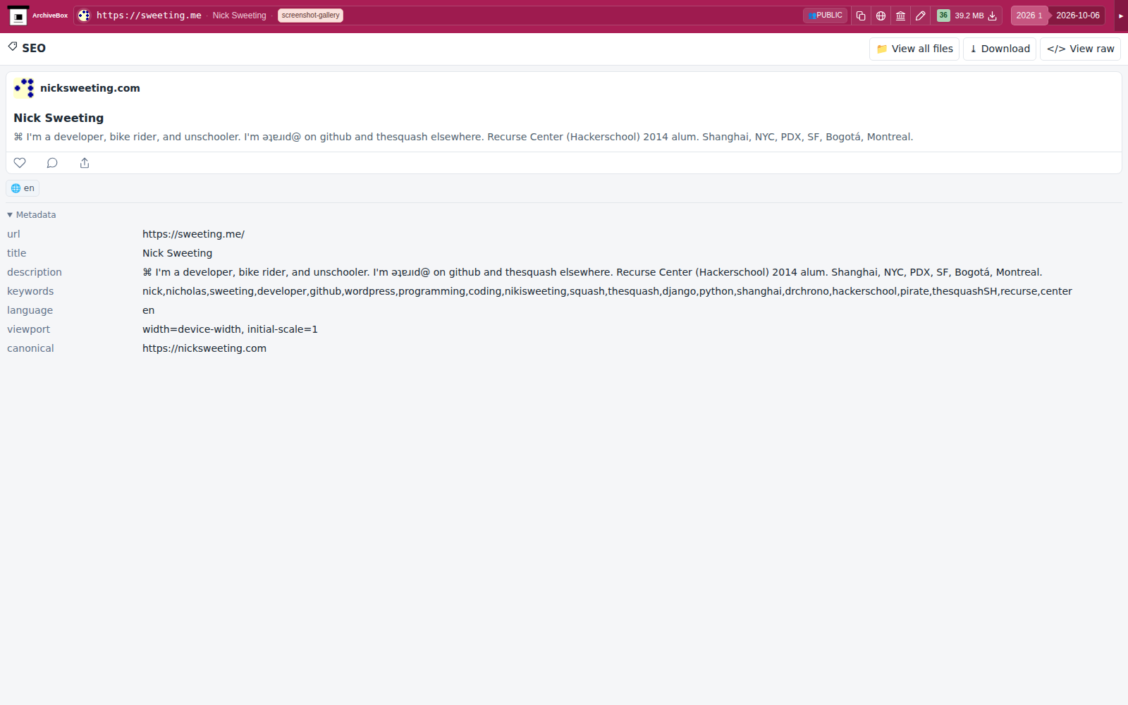 Snapshot View (seo) — desktop