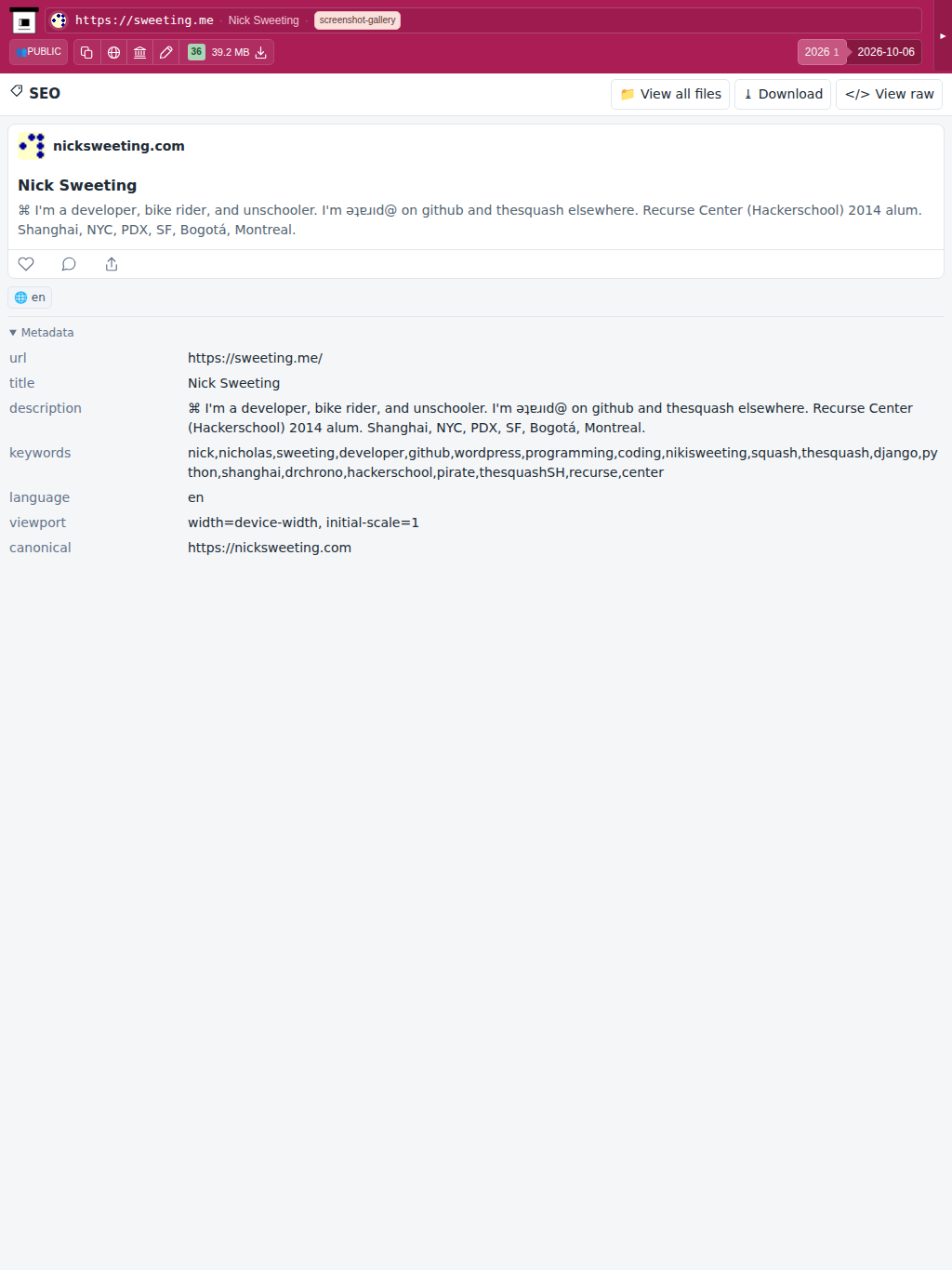 Snapshot View (seo) — tablet