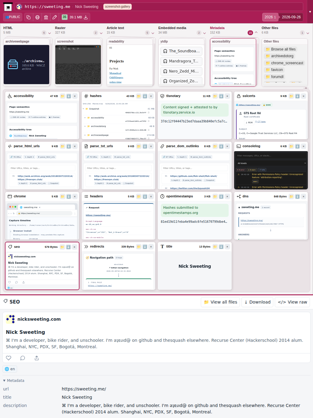 Snapshot View (seo) — tablet
