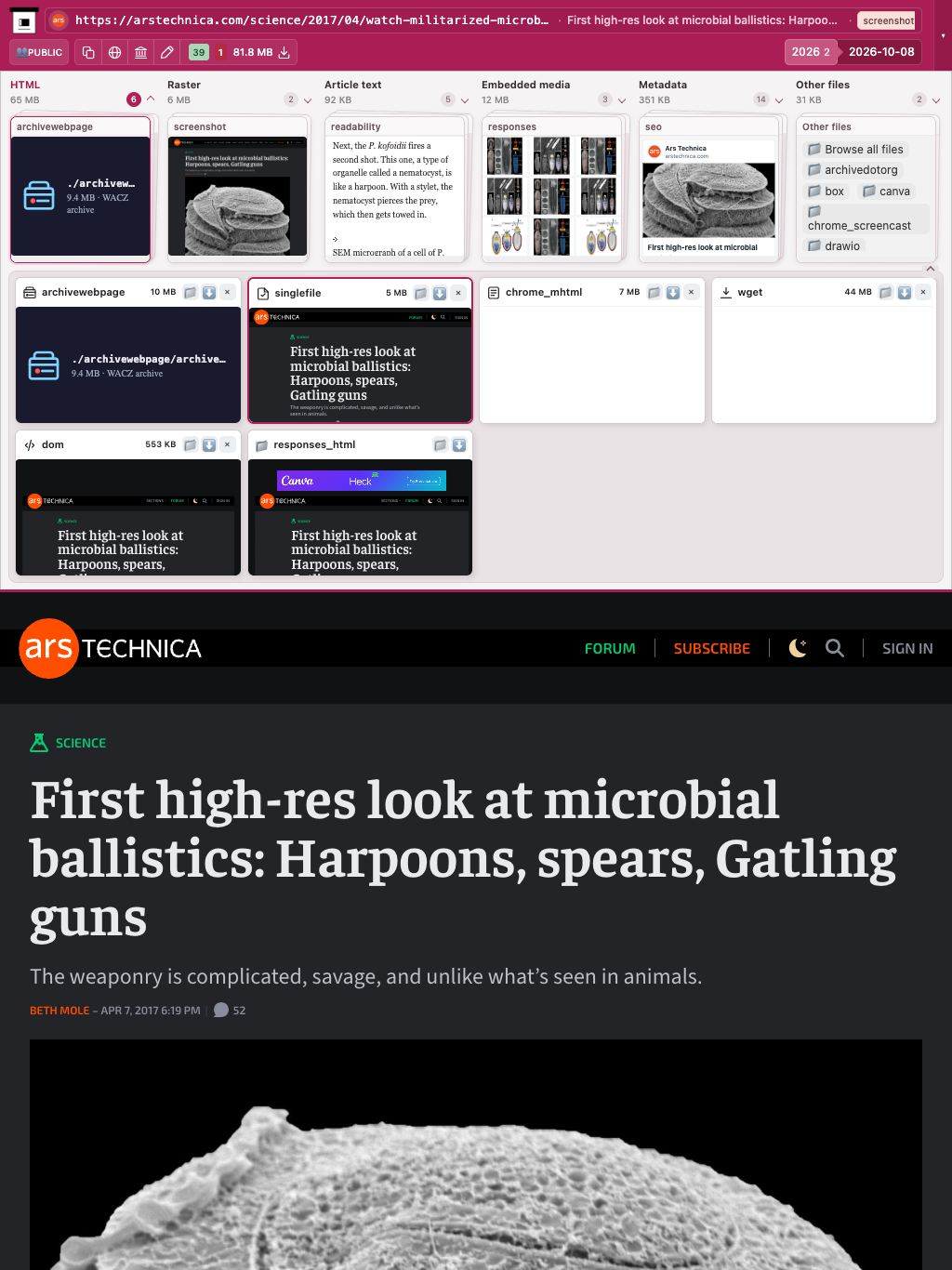 Snapshot View (singlefile) — tablet