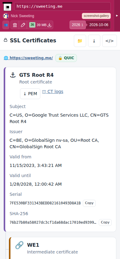 Snapshot View (sslcerts) — mobile