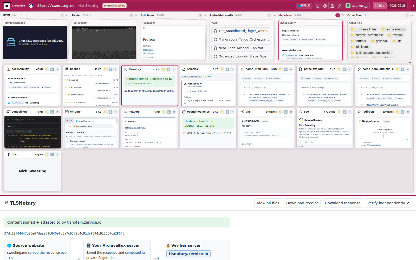 Snapshot View (tlsnotary) — desktop