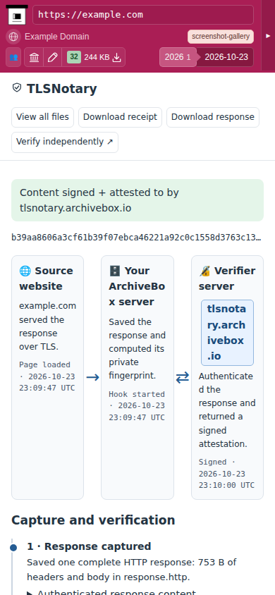 Snapshot View (tlsnotary) — mobile