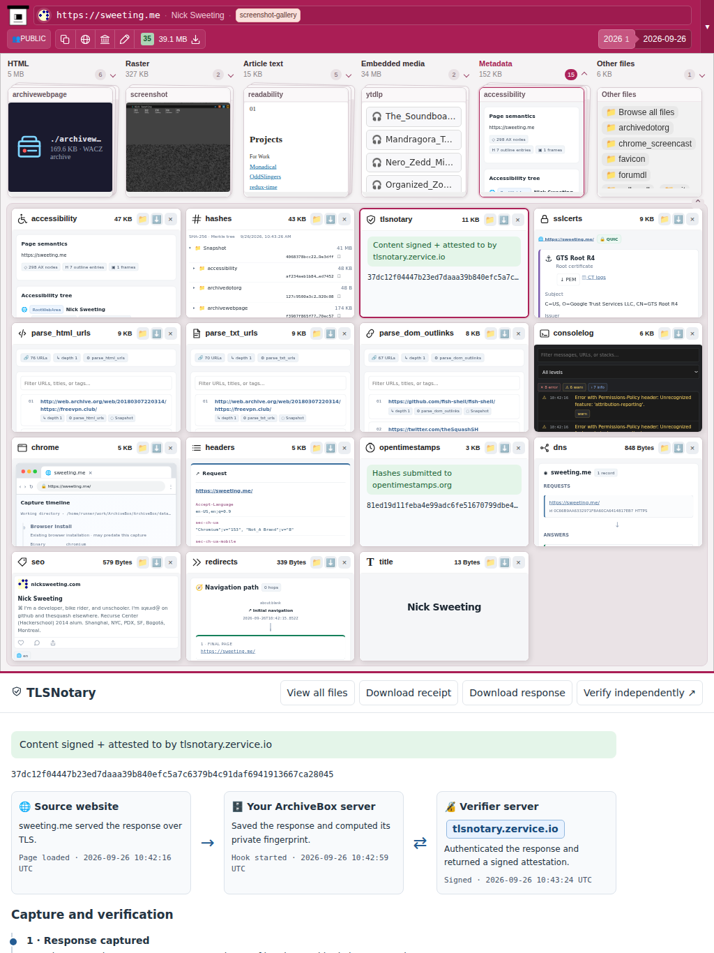 Snapshot View (tlsnotary) — tablet