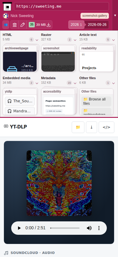 Snapshot View (ytdlp) — mobile