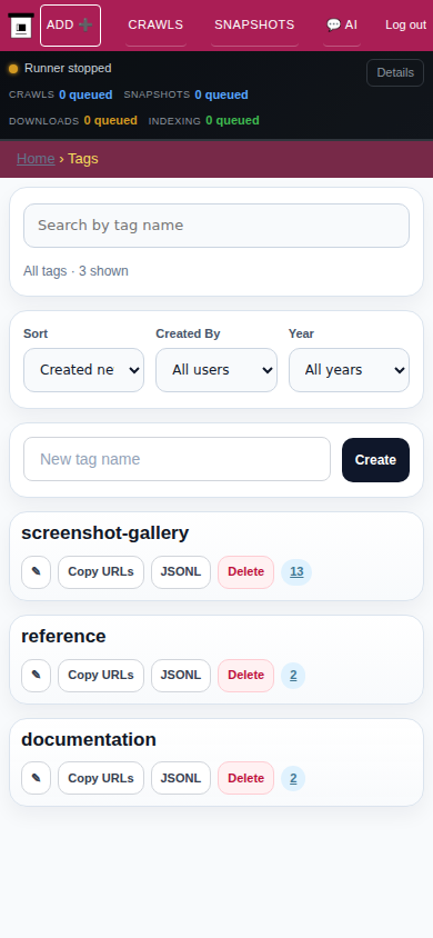 Tags — mobile