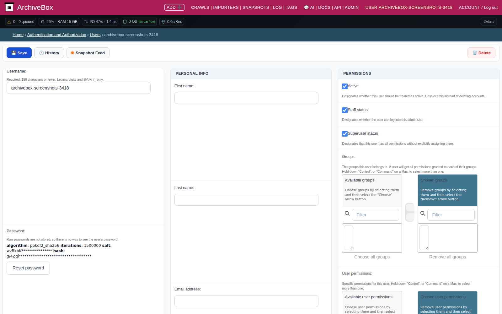 User detail — desktop