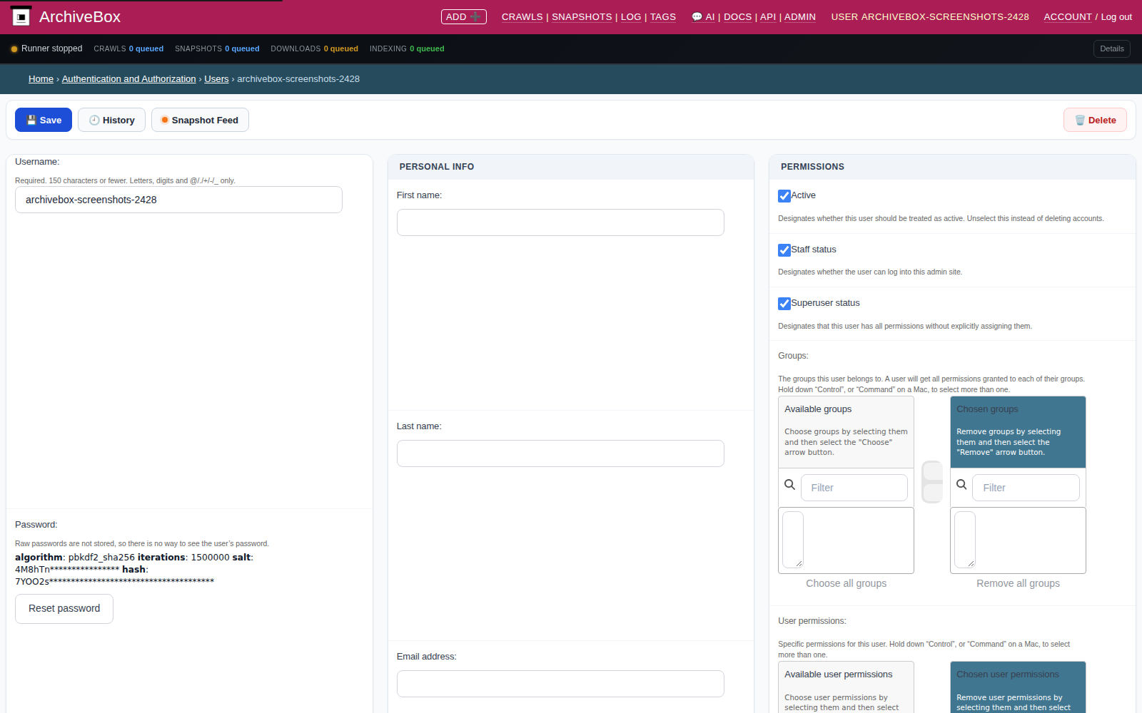 User detail — desktop