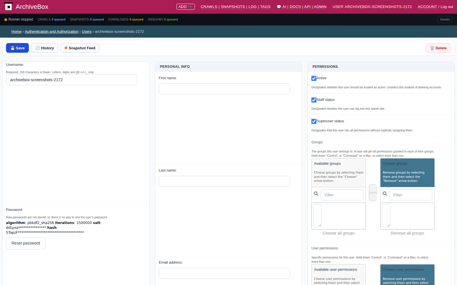 User detail — desktop