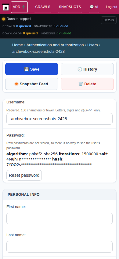 User detail — mobile